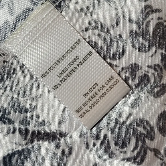 Tea-Length Dress with Black Cabbage Rose Print Size 12 - Picture 8 of 9